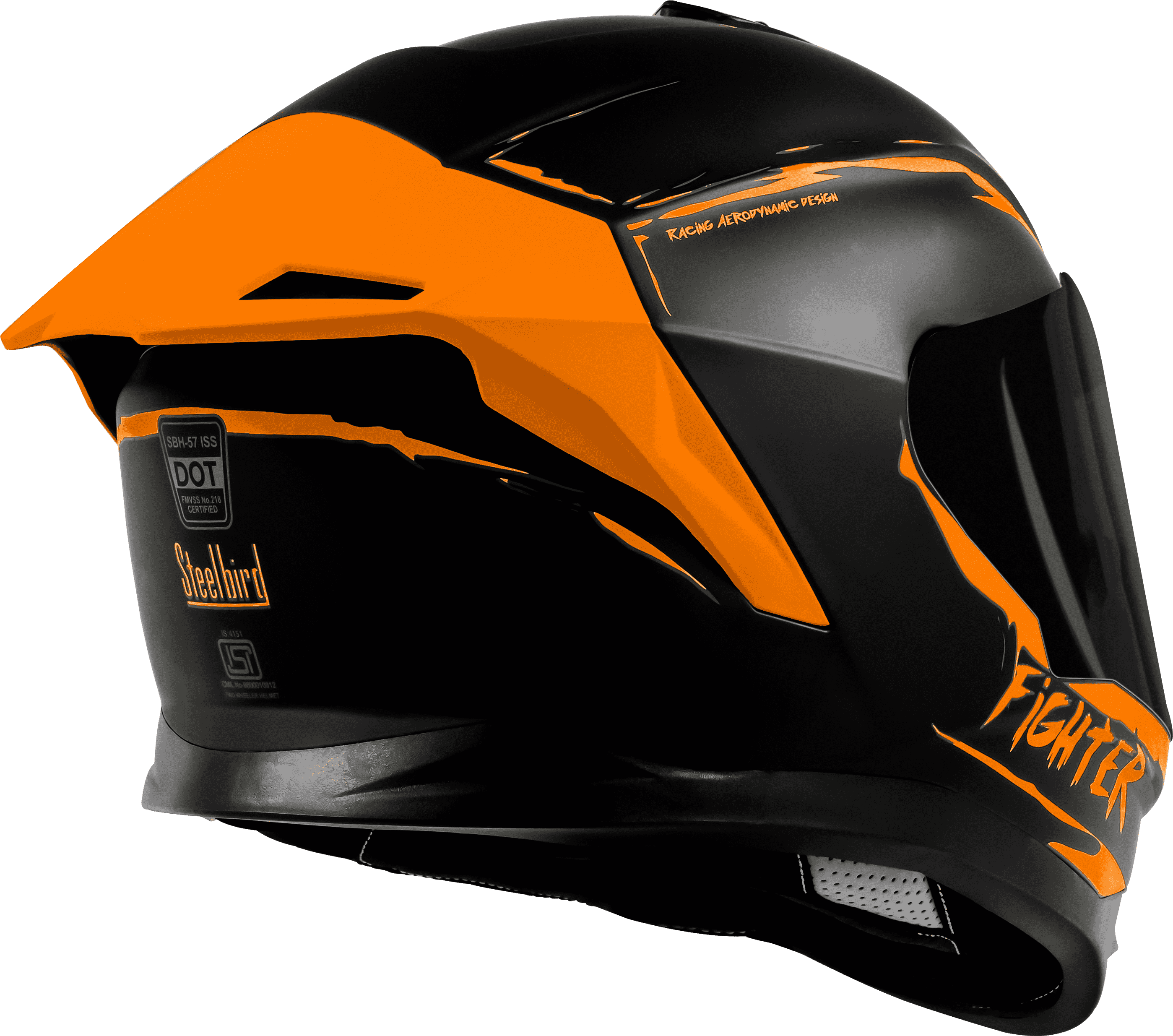 SBH-57 ISS SILVER FIGHTER F2 GLOSSY BLACK WITH ORANGE